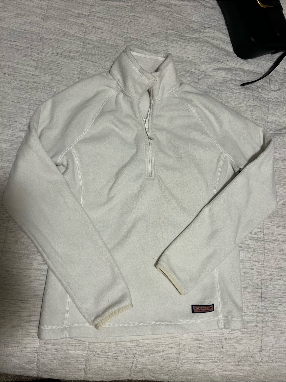 Vineyard Vines White Quarter-Zip Fleece Pullover